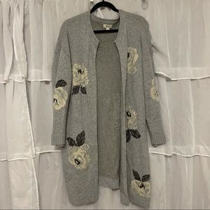 Long Floral Cardigan